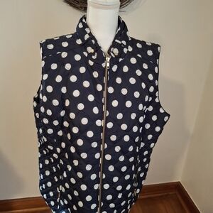 Navy Polka Dot Quilted Vest